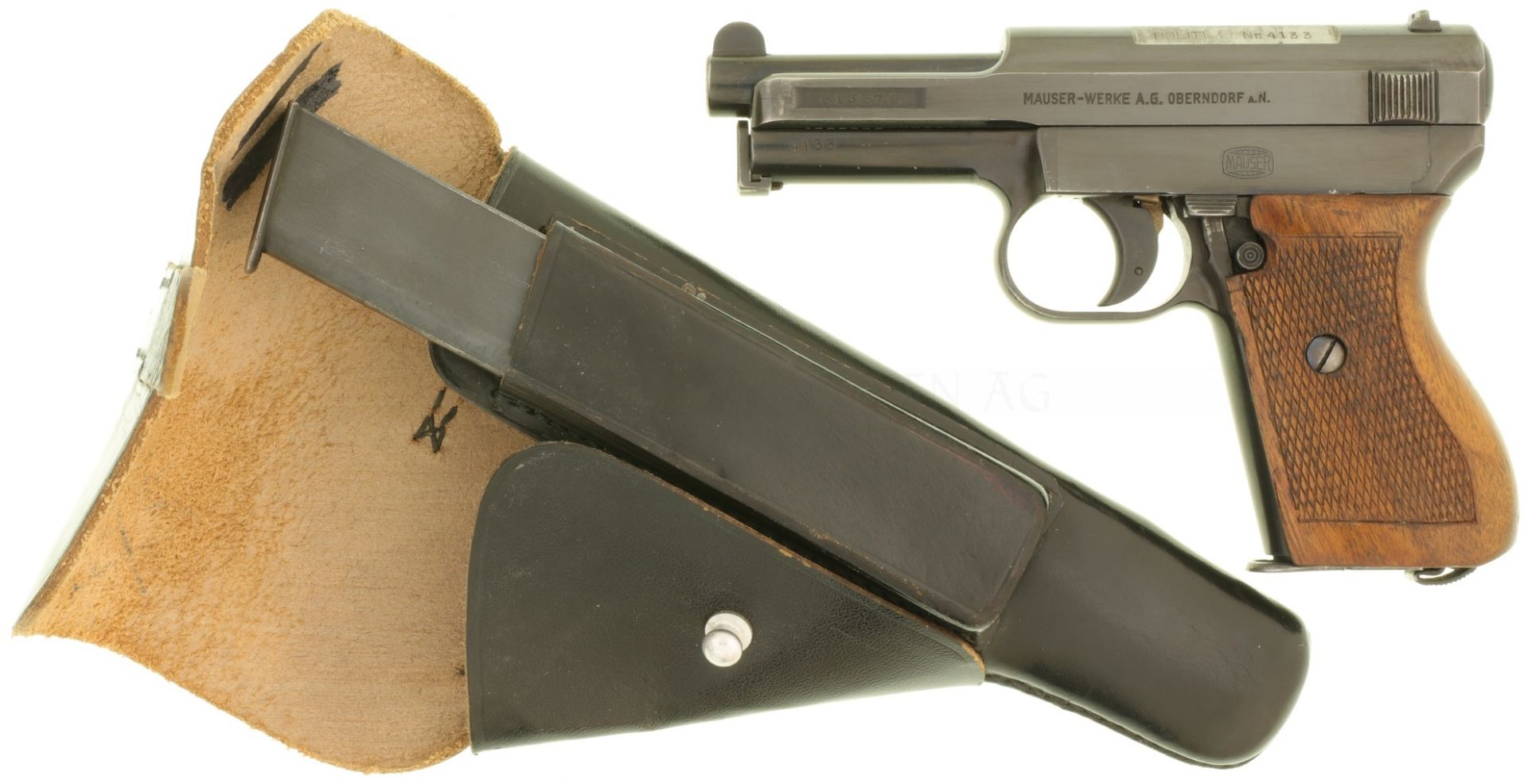 Pistole, Kriegsmarine Mauser 1934 resp. norwegische Beutewaffe, Kal. 7.65mmBr