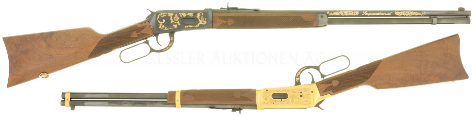 Konvolut von Winchester-Sammlergewehren, sowie Messer, Commemorative 104/150, Kal. .38-55 - Bild 2 aus 2