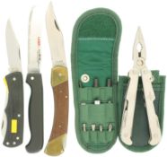 Konvolut 4 Multitool-Taschenmesser/ -Klappmesser