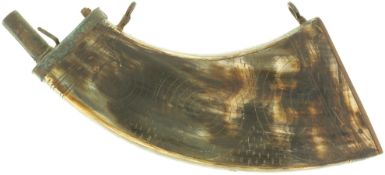 Pulverflasche, gepresstes Horn, ca. 1640