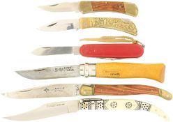 Konvolut 6 Taschenmesser