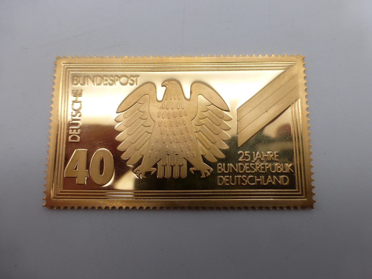 BRD 1974 - Briefmarke in Gold - Image 2 of 2