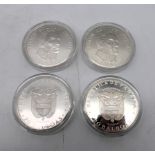 4 Silbermünzen Panama / Silber 925