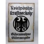 Emailleschild "Reichsbahn" - 1930er Jahre