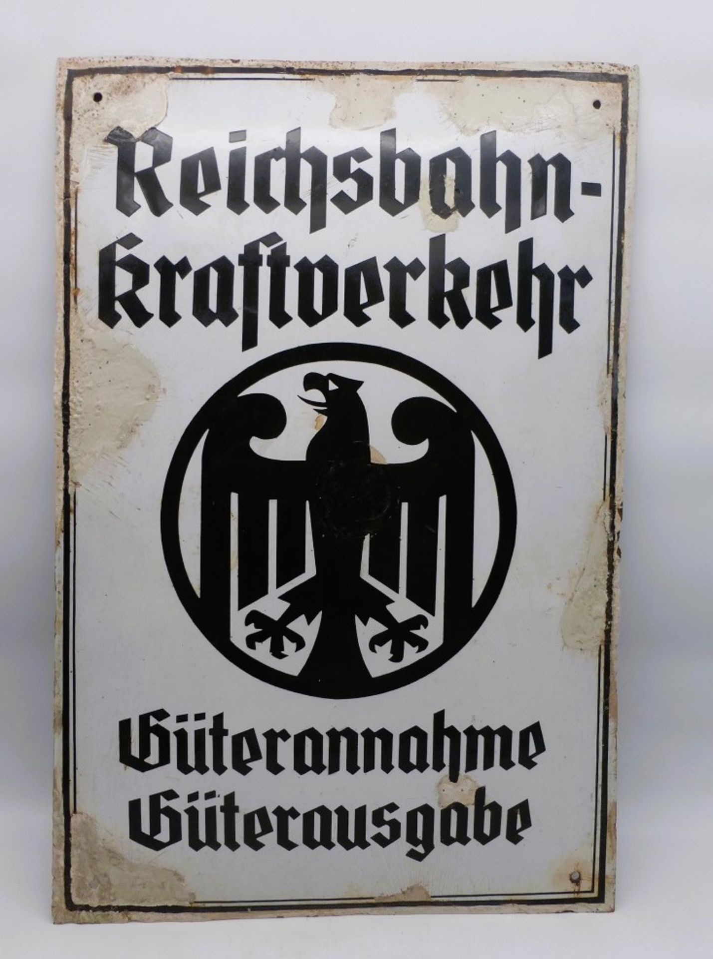 Emailleschild "Reichsbahn" - 1930er Jahre