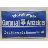 Altes Reklameschild "Würzburger Generalanzeiger"