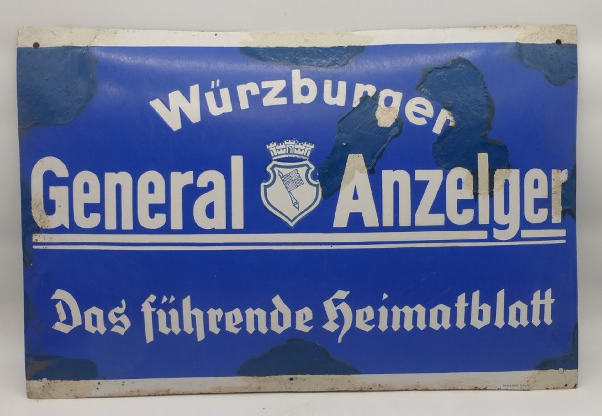 Altes Reklameschild "Würzburger Generalanzeiger"