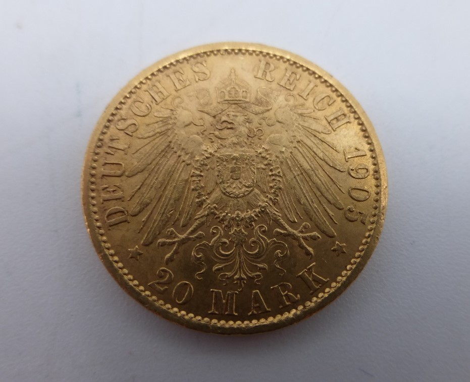 Kaiserreich Goldmünze - Preussen 20 Mark 1905A - Image 2 of 2