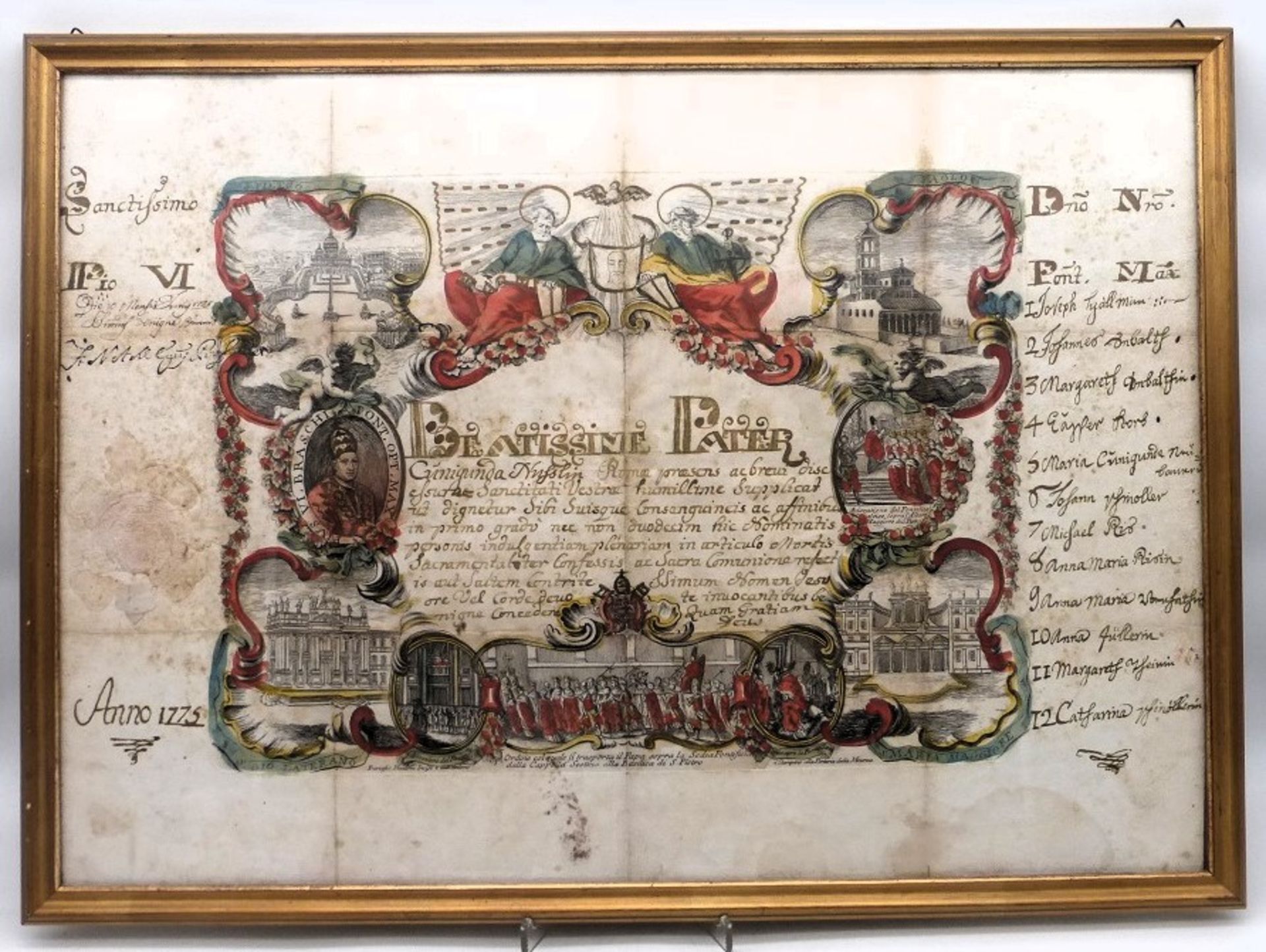 Ablaßbrief Pius VI. / 1775