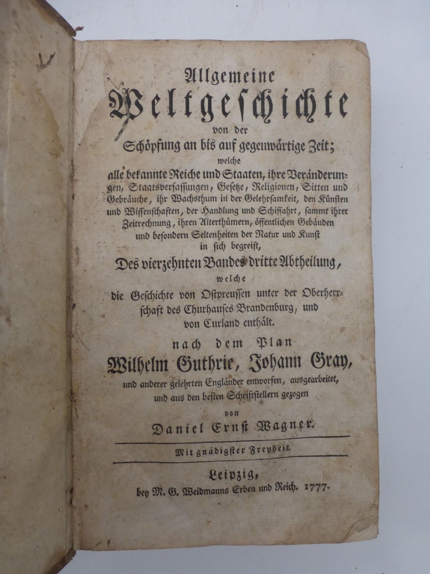 Allgemeine Weltgeschichte / W. Guthrie - 1777 - Bild 2 aus 2