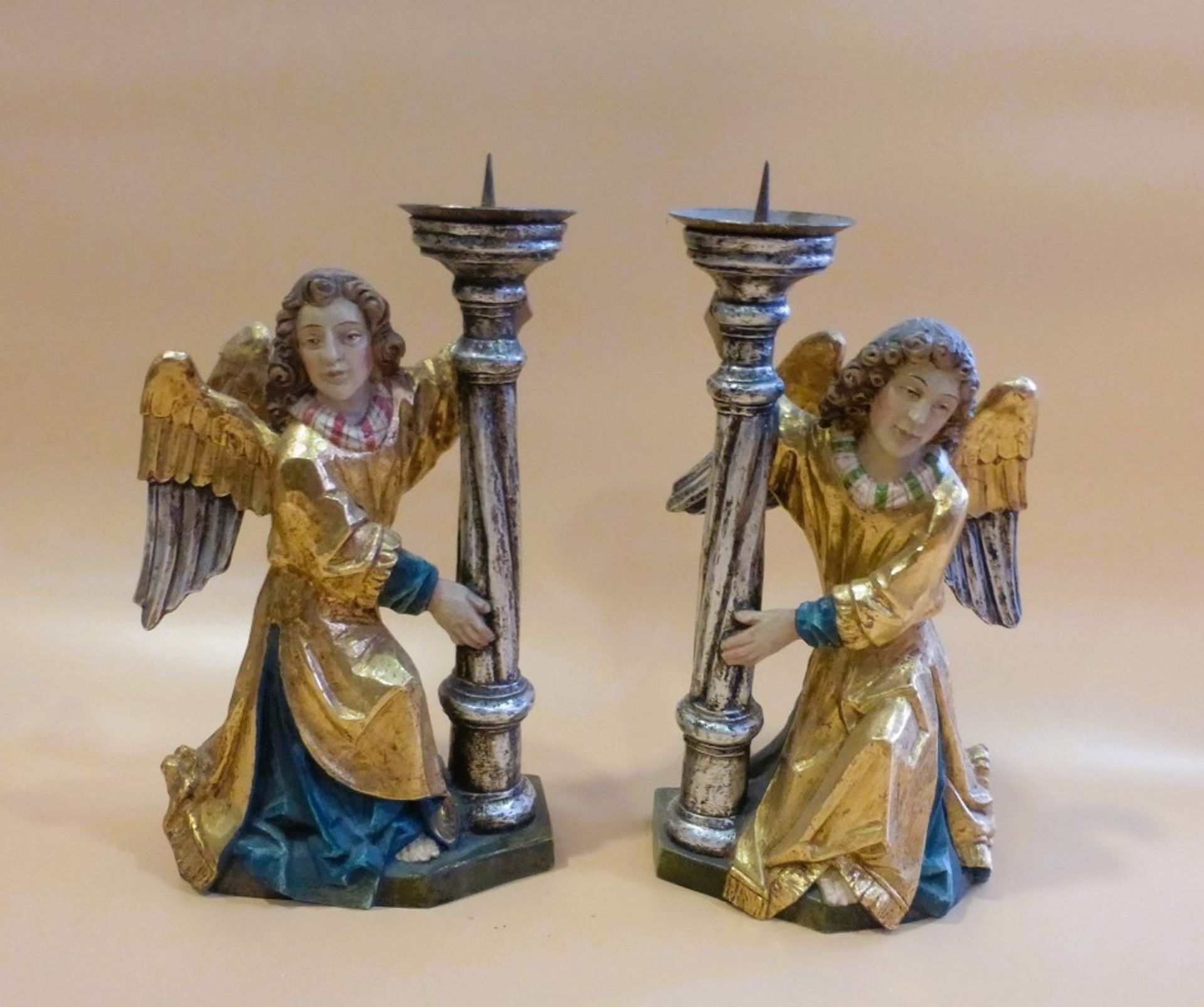 Paar Leuchterengel im gotischen Stil