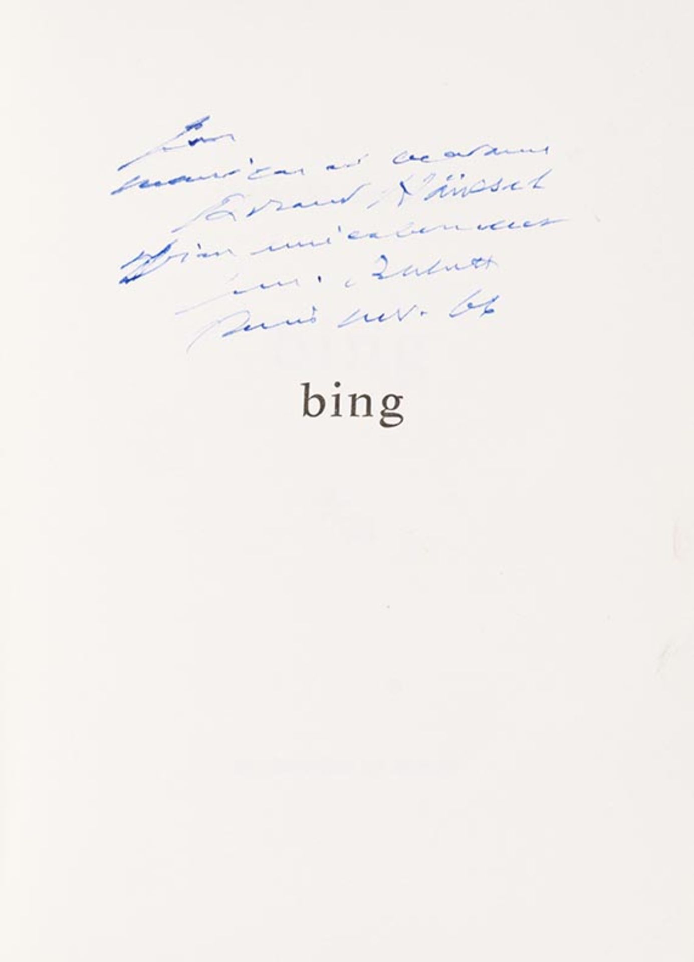 Samuel Beckett 3 Widmungsexemplare. Paris 1966 und 1979. Für Roland Hänßel (1929-2005).