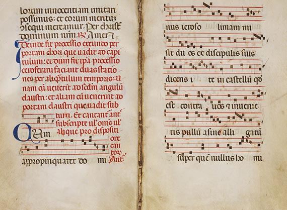 Antiphonar - Lateinische Notenhandschrift auf Pergament. Italien (?), um 1500.