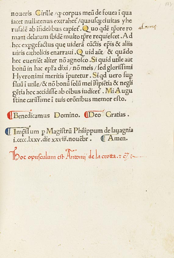 Hieronymus, Aureola ex floribus S. Hieronymi contexta. Daran: Vita et transitus Hieronymi. Mailand.