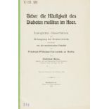 Gottfried Benn, Über die Häufigkeit des Diabetes mellitus im Heer. Kirchhain.