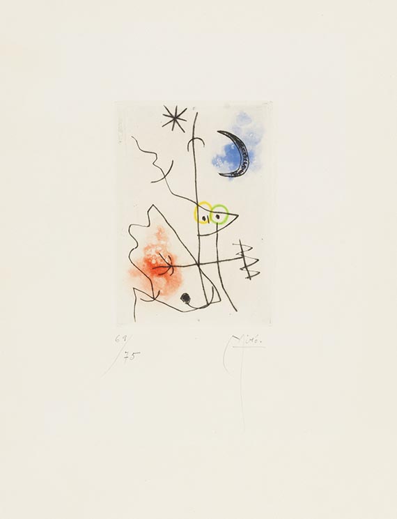 Joan Miró, Le Grillon. Orig.-Kaltnadelradierung und Aquatinta, signiert und numeriert. 1958.
