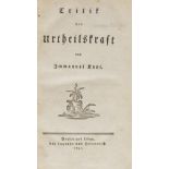 Immanuel Kant, Critik der Urtheilskraft. Berlin und Libau, Lagarde und Friederich 1790.