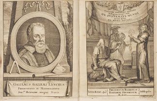 Galileo Galilei, Systema cosmicum. Discursus ... mathematicae. 2 Teile in 1 Band. Leiden