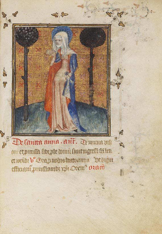Stundenbuch der Phelipes Ruffier - Lateinische und französische Handschrift auf Pergament.