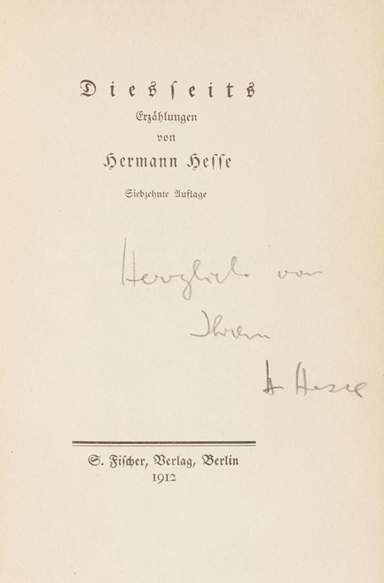 Hermann Hesse, Slg. von 12 Werken aus der Sammlung H. C. Bodmer. 1915-45.