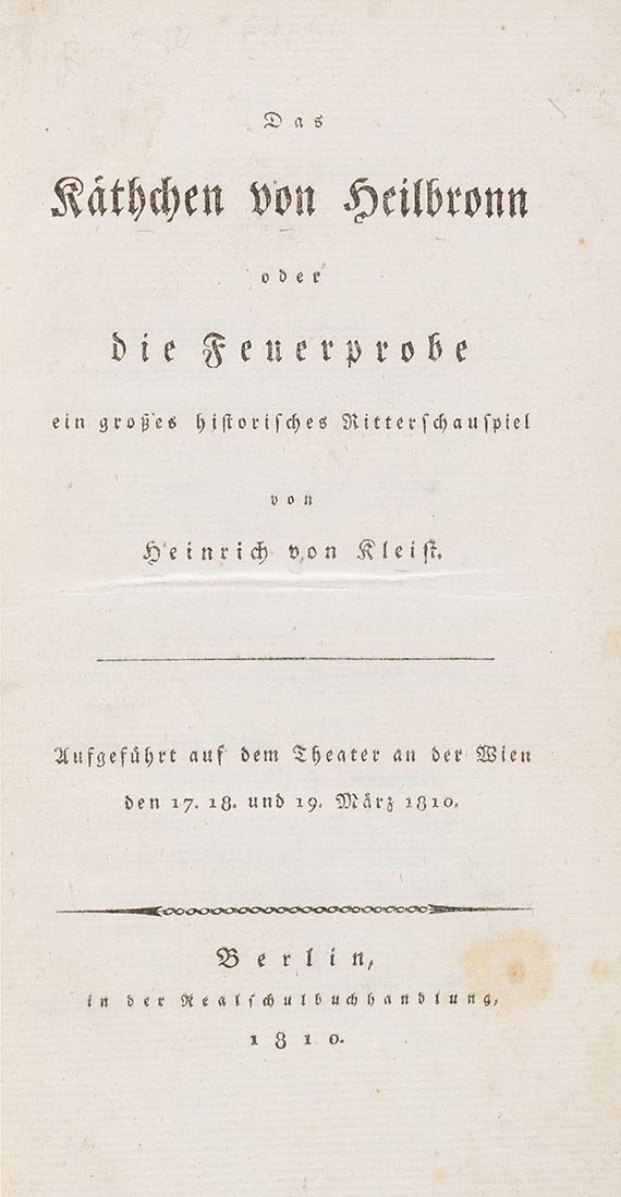 Heinrich von Kleist, Das Käthchen von Heilbronn. Berlin.