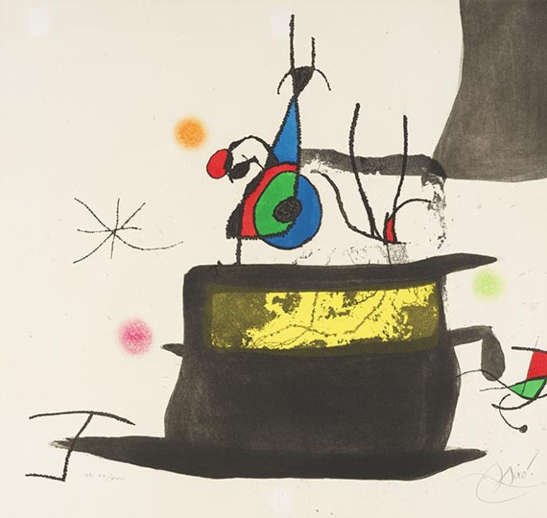 Joan Miró, Carosse d'oiseaux. Orig.-Farbradierung mit Aquatinta. Signiert und numeriert. 1973.