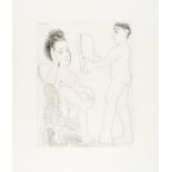 Pablo Picasso, Jeune homme présentant un miroir à une femme. Orig.-Radierung. 1968.