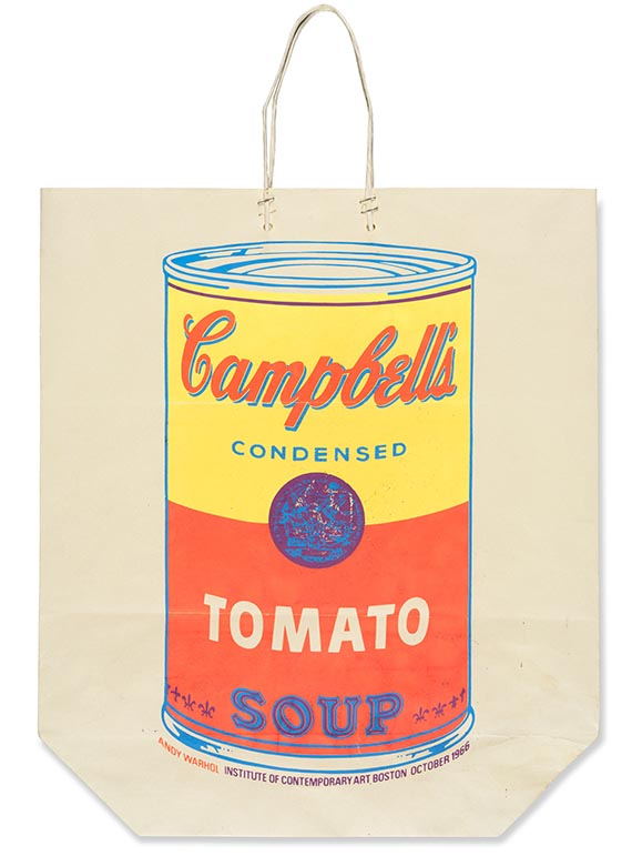 Andy Warhol Campbell's Soup Can on Shopping Bag. Farbserigrafie. Boston 1966.