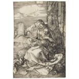 Albrecht Dürer, Maria mit der Birne. Orig.-Kupferstich, im Druck monogrammiert.
