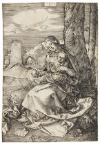 Albrecht Dürer, Maria mit der Birne. Orig.-Kupferstich, im Druck monogrammiert.