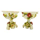 FLORAL DELIGHT – PAIR OF PORCELAIN TASA WITH FLORAL DESIGN