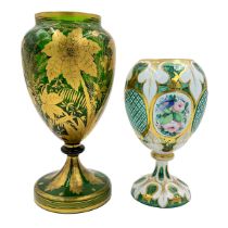 TWO OF BOHEMIAN GLASS VASES, 19TH CENTURY
