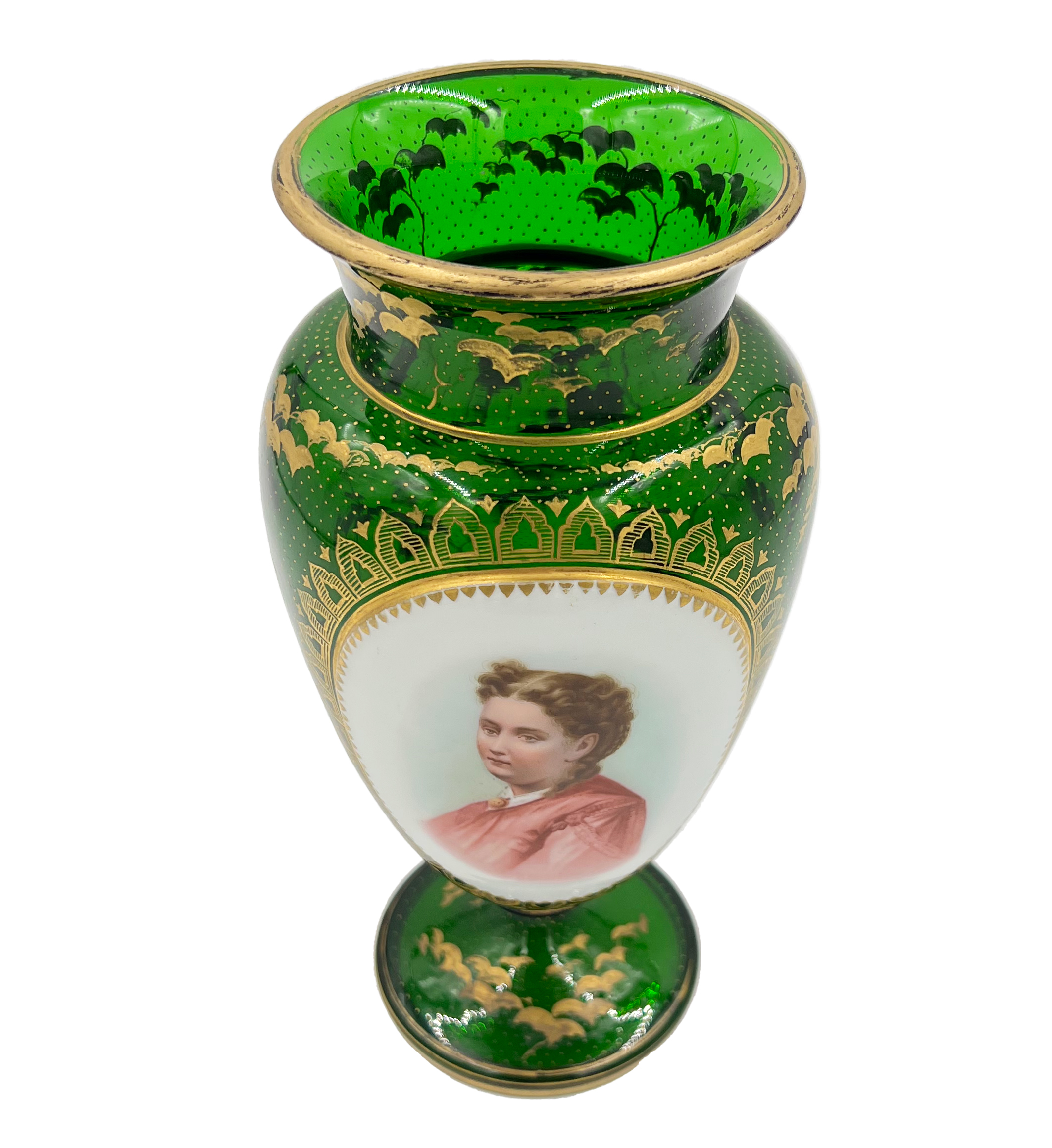 19TH CENTURY BOHEMIAN GLASS VASE WITH GOLD GILDING - Image 3 of 3