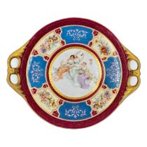 HAND PAINTED AND SIGNED AUSTRIAN PORCELAIN TRAY