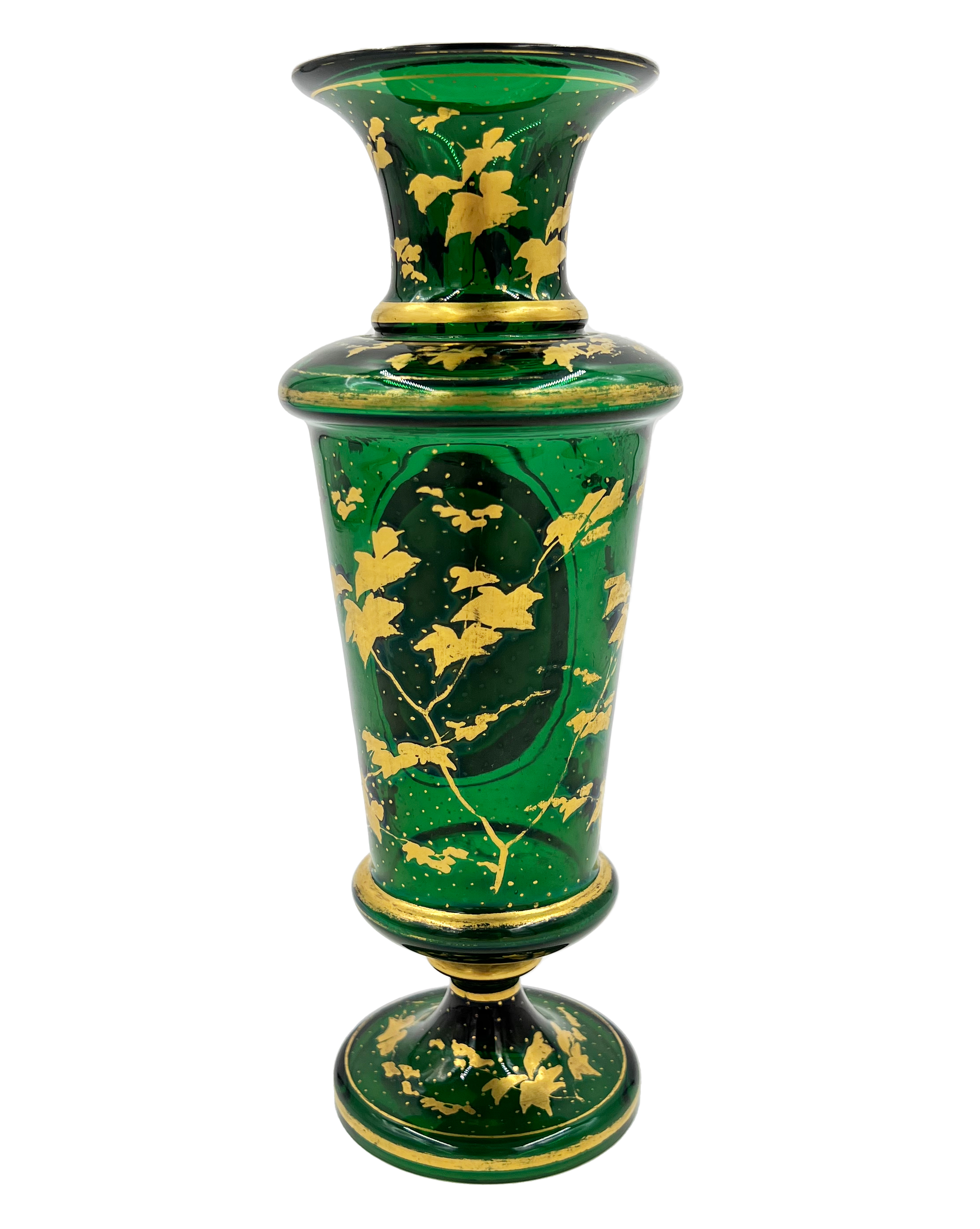 19TH CENTURY BOHEMIAN GLASS VASE WITH PORCELAIN PLAQUE - Image 2 of 2