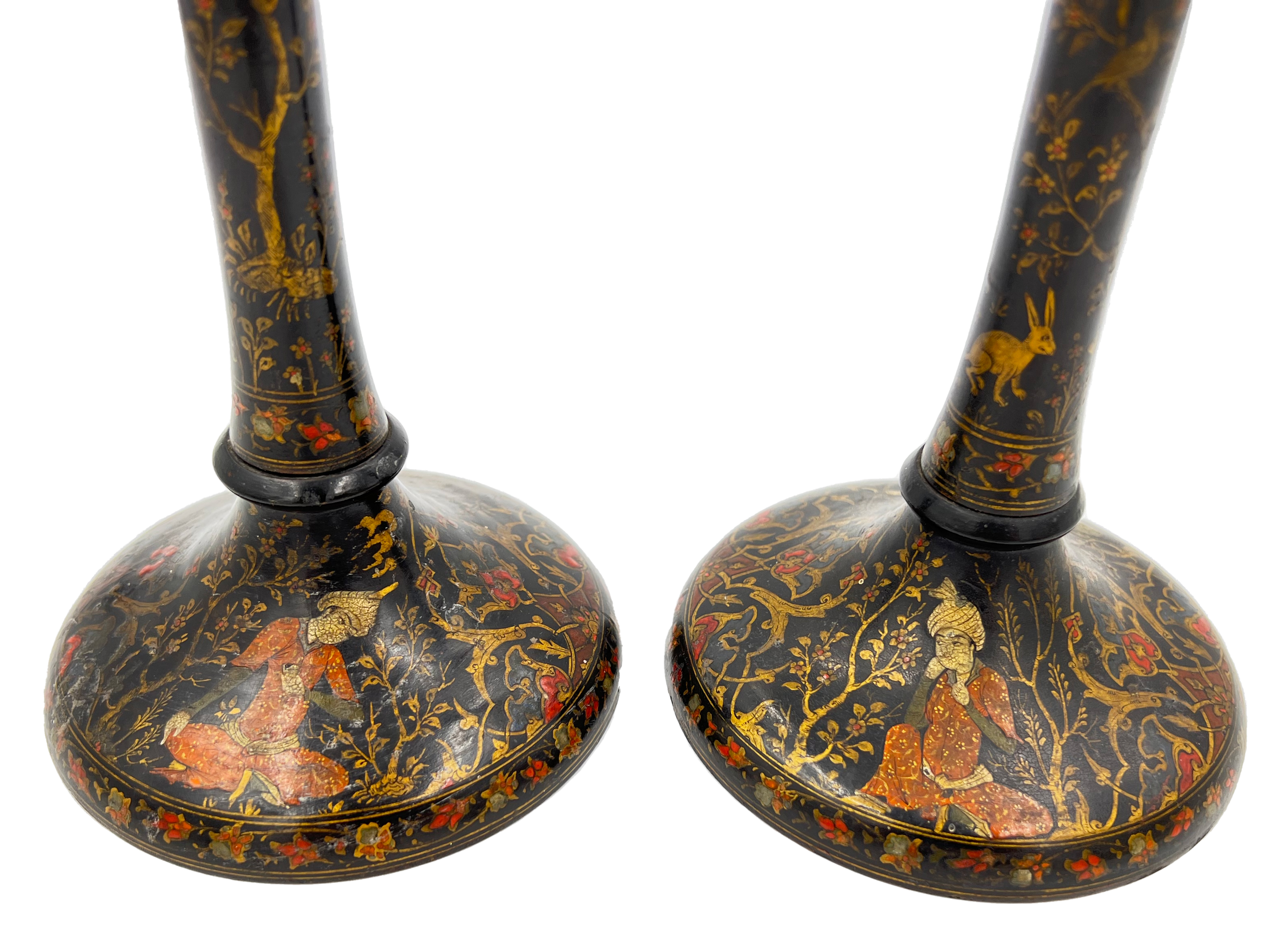 PAIR OF PERSIAN CANDLE HOLDERS, POSSIBLY QAJAR ERA - Image 6 of 6