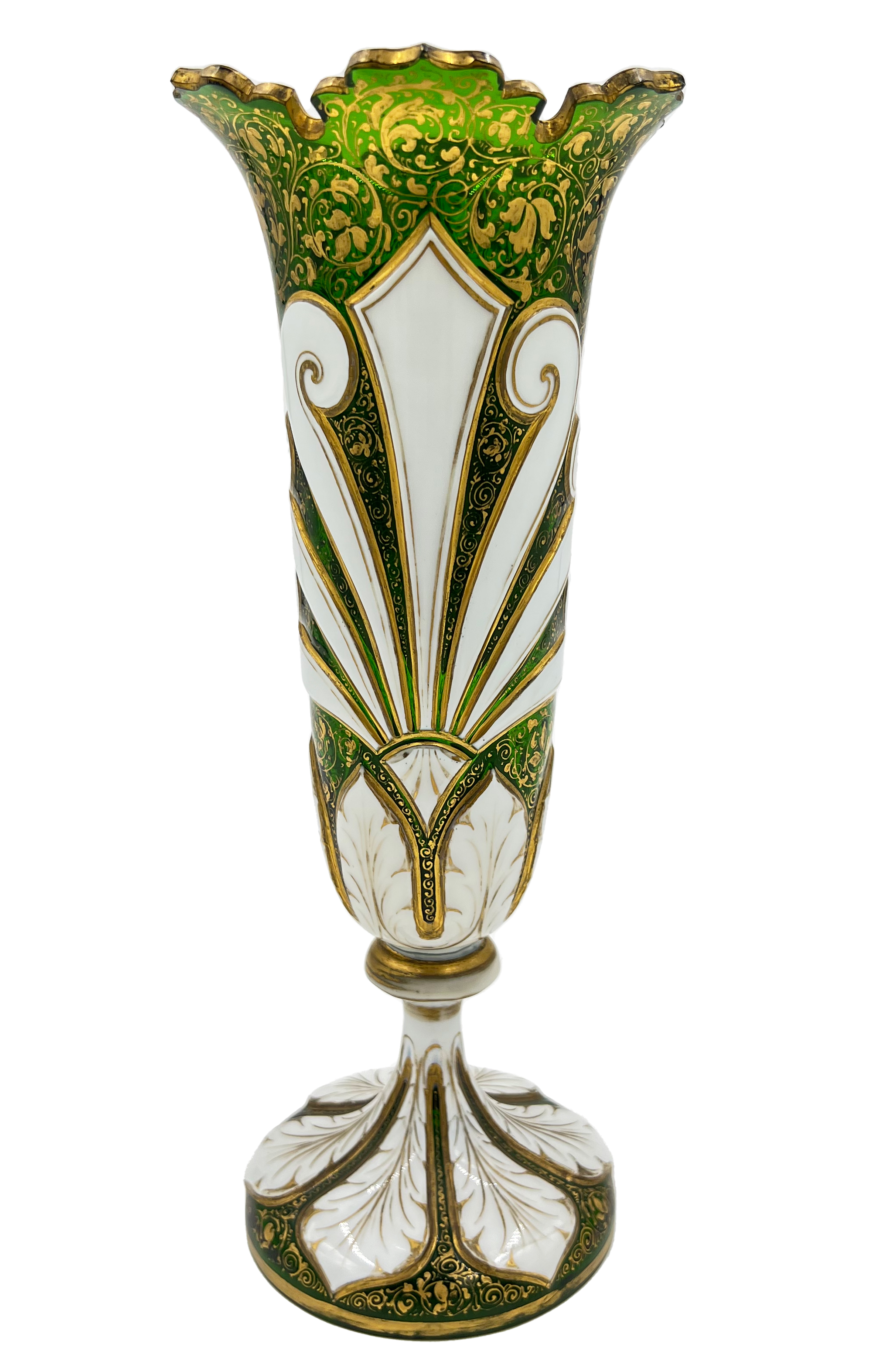 19TH CENTURY BOHEMIAN GLASS VASE WITH GOLD GILDING - Image 2 of 3