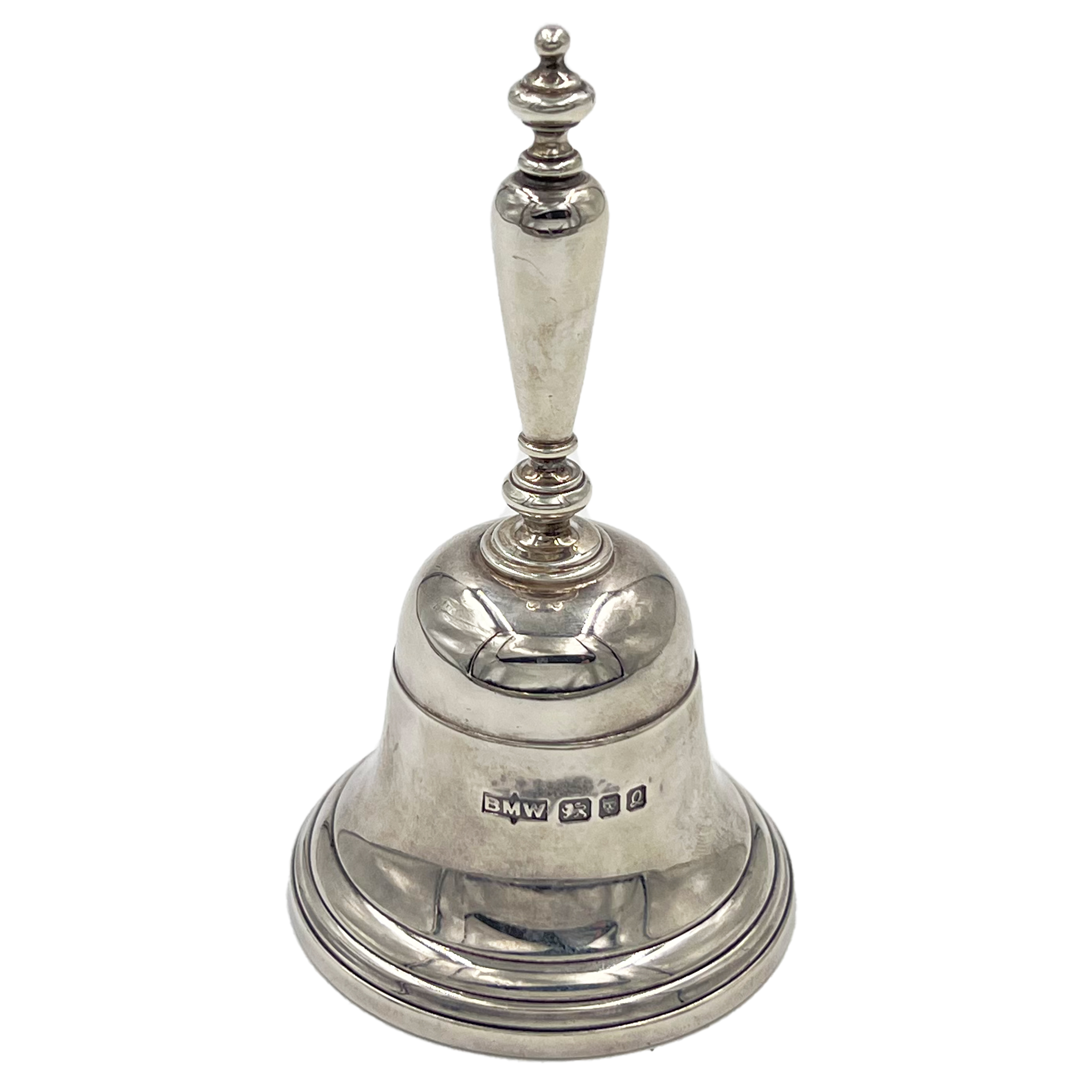 A SMALL SILVER TABLE BELL, LONDON, BARRY M.WITMOND, 1990