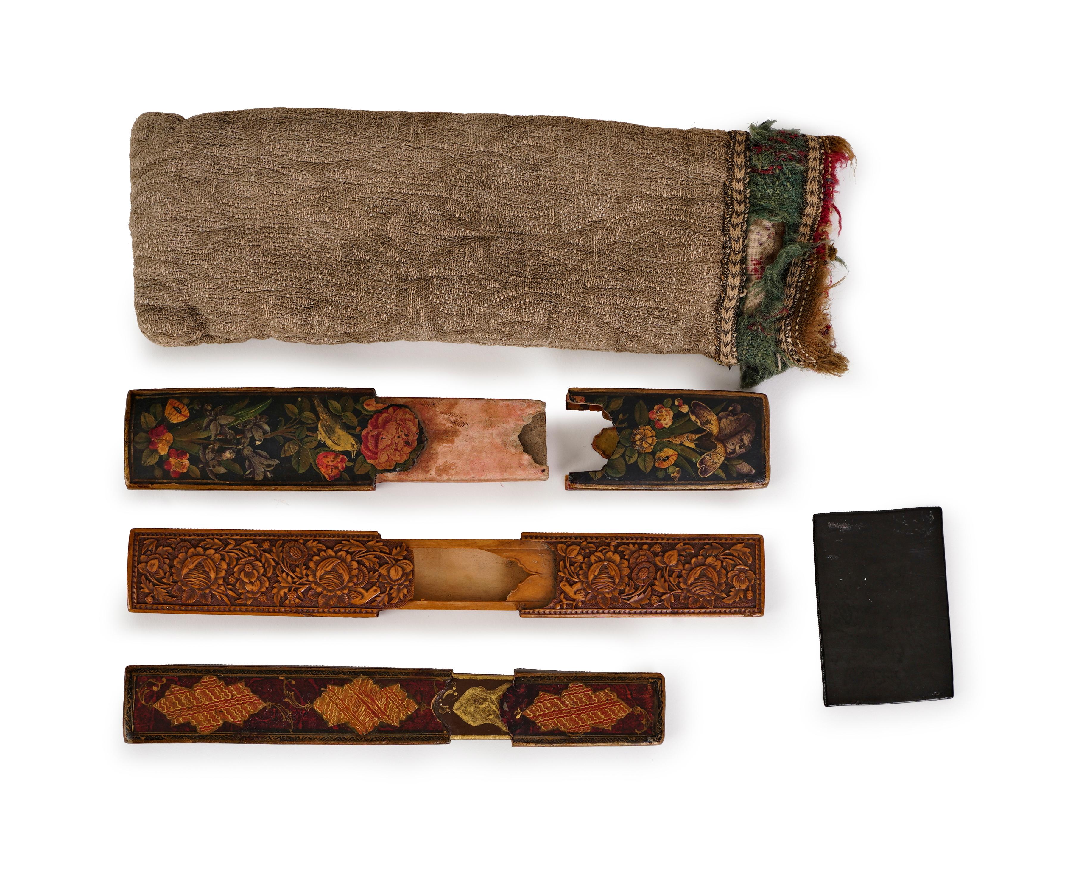 COLLECTION OF QAJAR LACQUERED PAPIER-MÂCHÉ PENCASE (QALAMDAN), 19TH CENTURY - Image 2 of 4