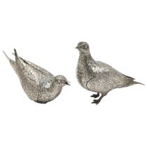 A PAIR OF SOLID SILVER GROUSE MODEL/SCULPTURE, ZIMBABWE, PATRICK MAVROS, 1995
