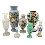 COLLECTION OF OPALINE GLASS VASES