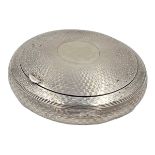 AN UNUSUAL CIRCULAR SILVER SNUFFBOX, LONDON, HENERY WILLIAM DEE, 1875