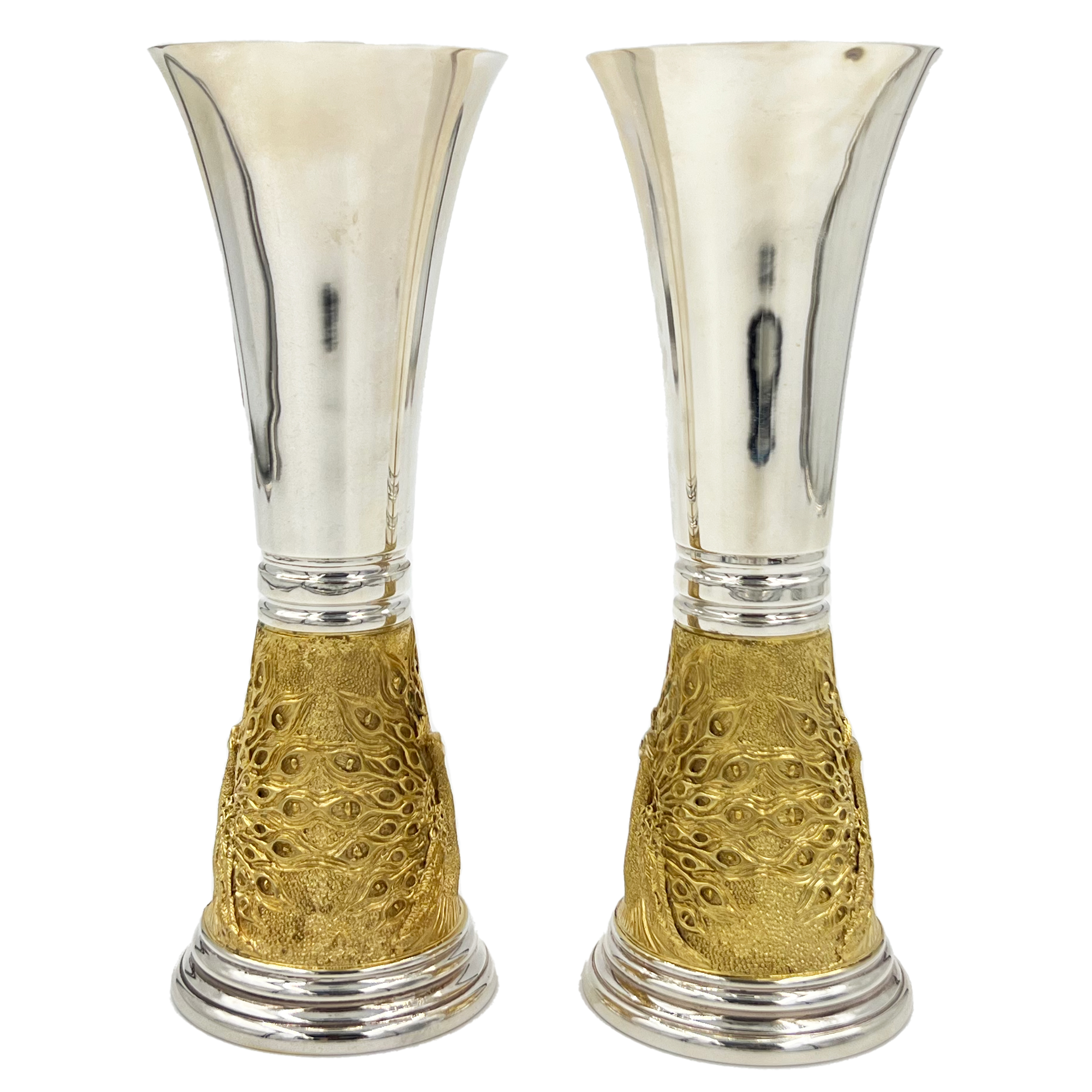 A PAIR OF LIMITED EDITION SILVER AND SILVER-GILT GOBLETS, 'THE WESTMINSTER CATHEDRAL GOBLET'