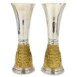 A PAIR OF LIMITED EDITION SILVER AND SILVER-GILT GOBLETS, 'THE WESTMINSTER CATHEDRAL GOBLET'