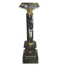 MARBLE AND ORMOLU MOUNTED FLOOR STANDING PEDESTAL