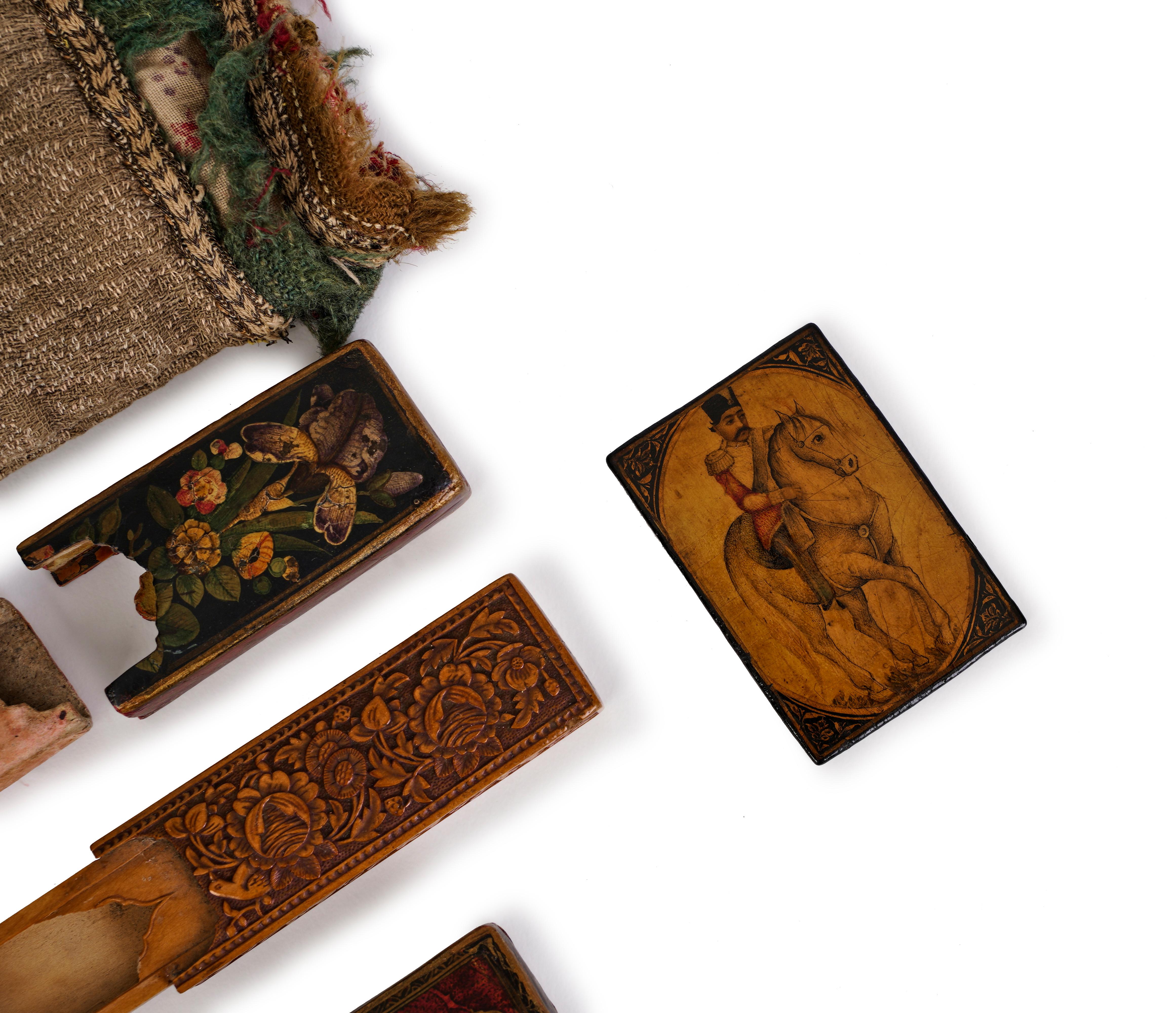 COLLECTION OF QAJAR LACQUERED PAPIER-MÂCHÉ PENCASE (QALAMDAN), 19TH CENTURY - Image 3 of 4