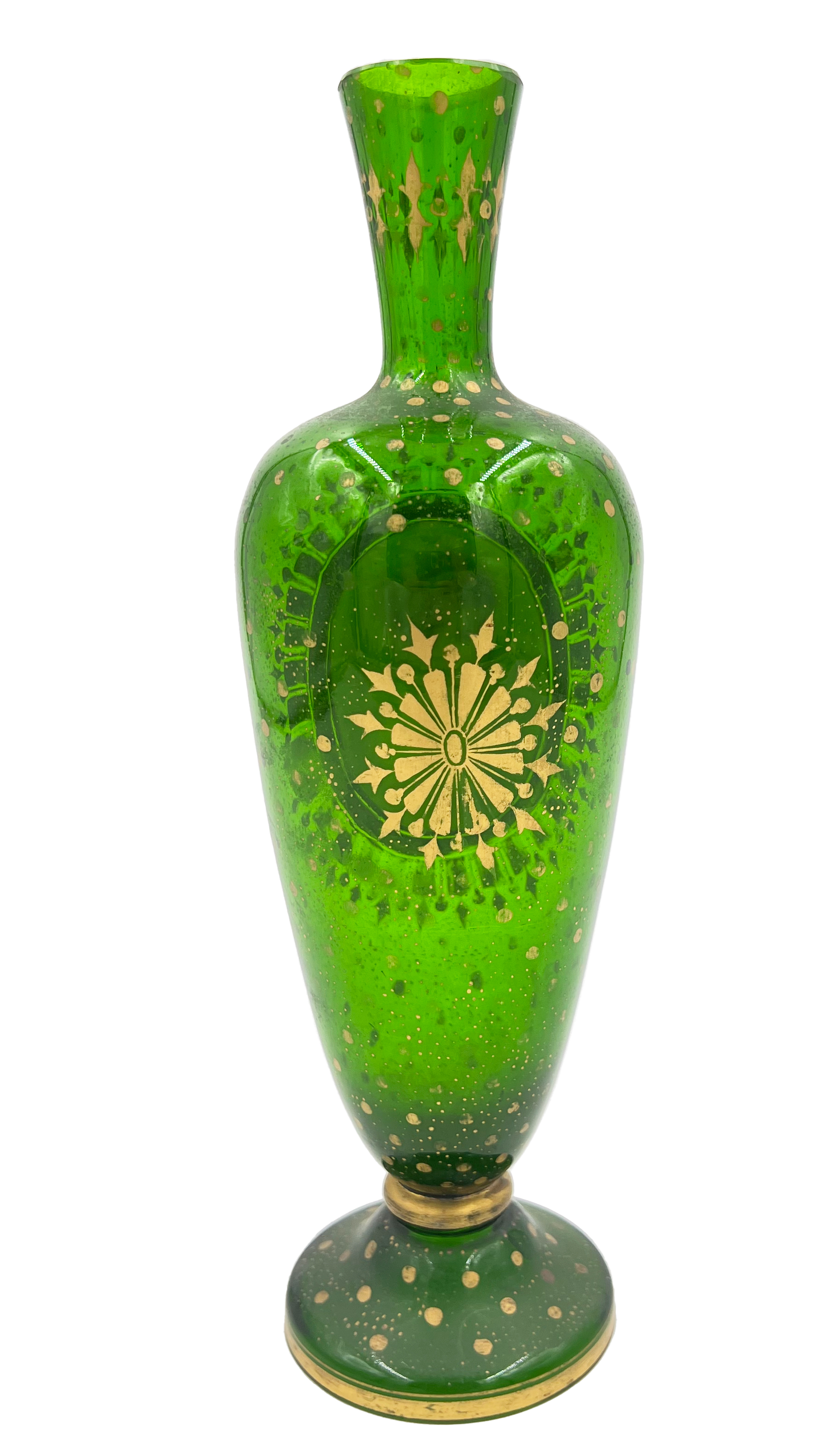 19TH CENTURY BOHEMIAN GLASS VASE WITH PORCELAIN PLAQUE - Image 2 of 2