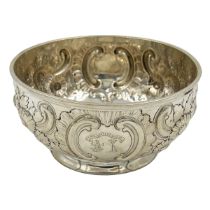 A SMALL LATE VICTORIAN SILVER ROSE BOWL, LONDON, RETAILED BY DOBSONS OF PICCADILLY, 1890