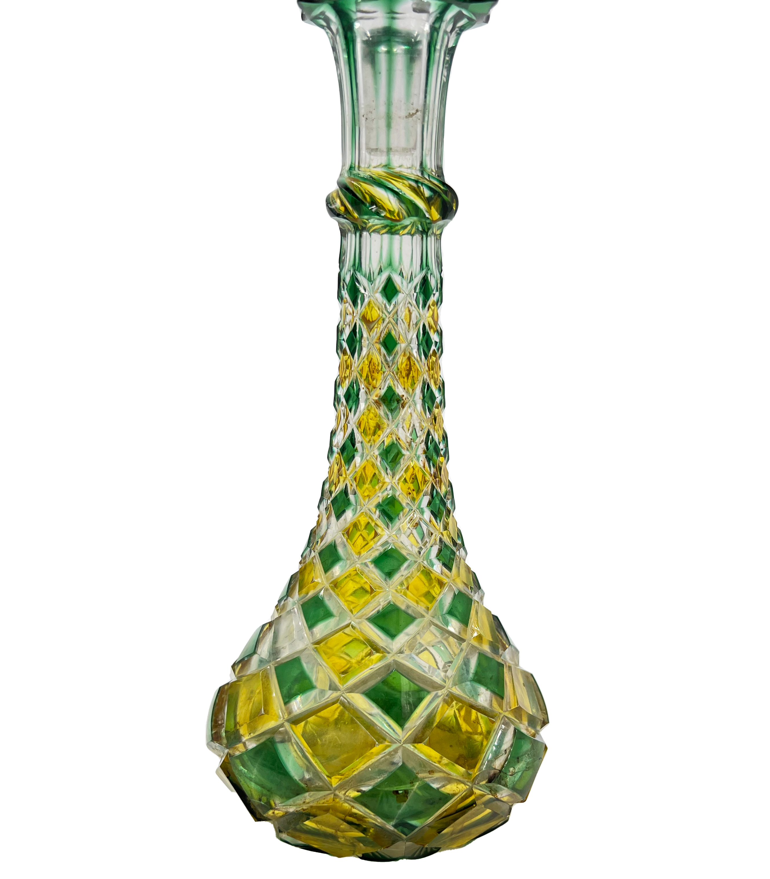 MULTI-COLOURED BOHEMIAN GLASS BOTTLE - Image 3 of 3