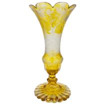 19TH CENTURY BOHEMIAN STAINED-GLASS VASE